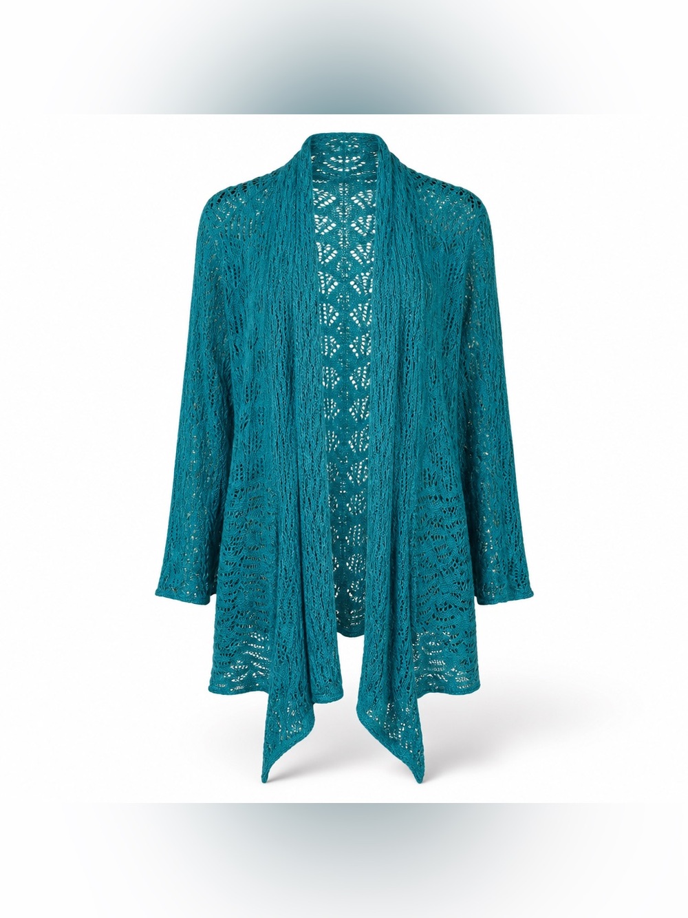 Woman Within Plus Size 30/32 3x Open Front Pointelle Cardigan Sweater
